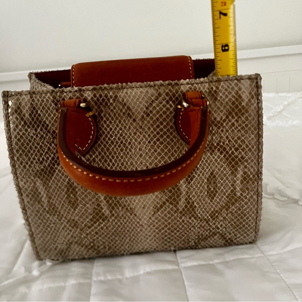 Python Snake Print Leather W/ Brown Leather Trim … - image 3